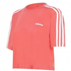Image of adidas 3S Crop T Shirt Womens - Glory Red