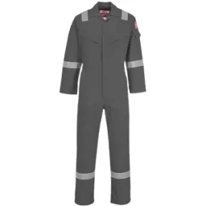 Image of Portwest FR28GRRS - sz S Flame Resistant Light Weight Anti-Static Coverall 280g - Grey