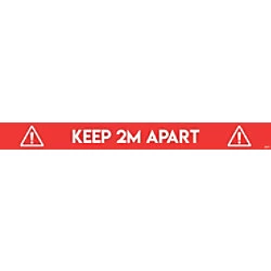 Image of AVERY COVID-19 Social Distance Floor Sticker COVFSR1000 1,000 x 140 mm Red 2 Labels