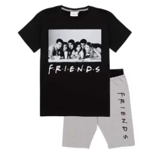 Image of Friends Womens/Ladies Character Pyjama Set (L) (Black/Grey)