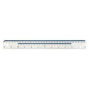 Image of 5 Star Office Ruler Plastic Shatter resistant 10ths 16thsinch And Millimetres 300mm Light Blue Tint