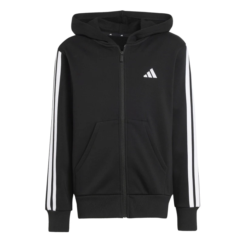 Image of adidas Essentials 3-Stripes Hoodie Kids Black/White male 7-8 Years