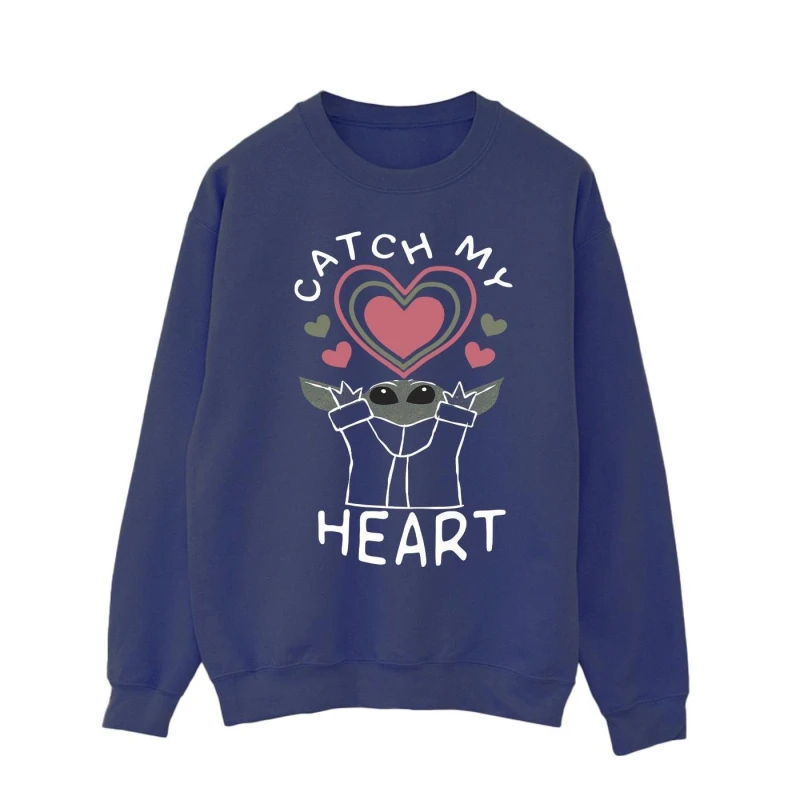 Image of Star Wars Star Wars Men Catch My Heart Sweatshirt in Navy Size: Small Navy S Male 5063376348348