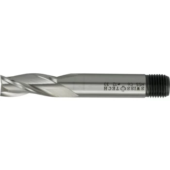 Image of 22.00MM HSS-Co 8% 3 Flute Threaded Shank Slot Drills - Uncoated - Swisstech