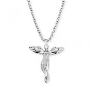Image of Angel Whisperer Silver Guardian Angel Necklace ERN-LILANGEL