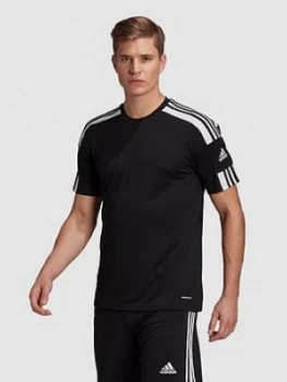 Image of Adidas Mens Squad 21 Short Sleeved Jersey, Black Size M Men