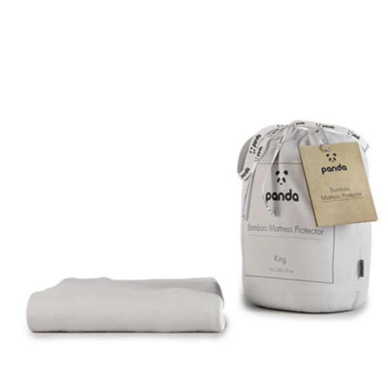 Image of Panda London Bamboo Mattress Protector in White Size: King White Unisex King