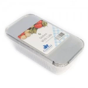 Image of Essential Housewares Aluminium Dishes with Lids - 6 Pack