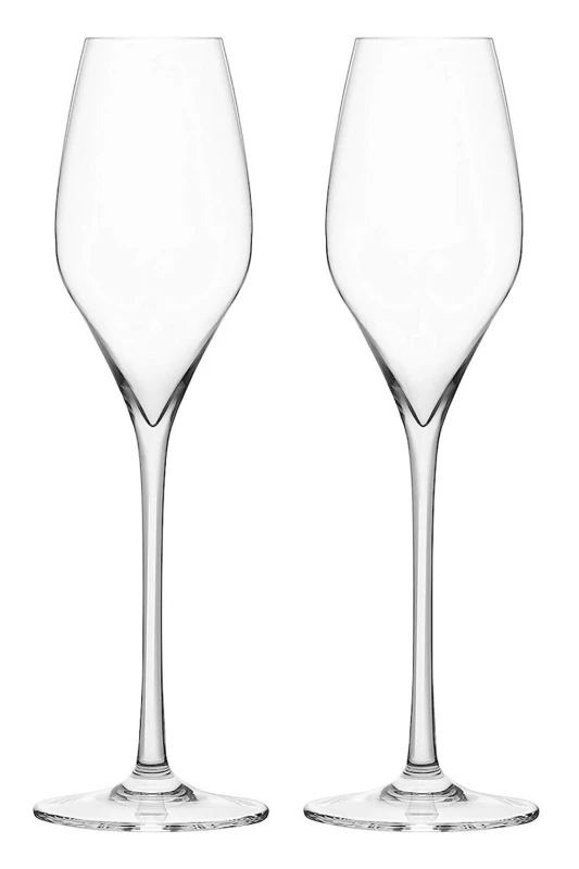 Image of Final Touch Pack of 2 Lead-free Crystal Champagne Flutes Glasses 340ml Clear Clear