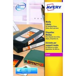 Image of Avery Video Face Label 76x46mm 12 Per Sheet WhitePack of 300L7671-25