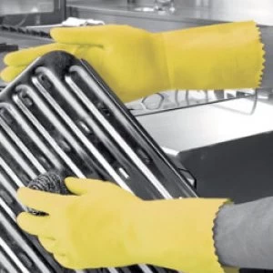 Image of Polyco Gloves Gauntlet Rubber Size 7 Yellow
