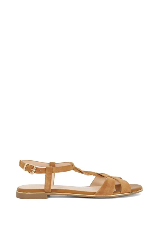 Image of Dune London Womens 'Lylar' Suede Sandals in Tan Size: 5 Tan Female 5