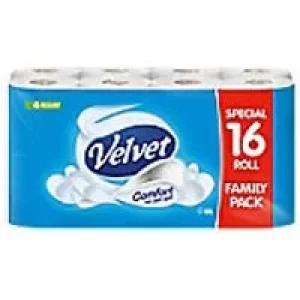 Image of Velvet Velvet Toilet Paper 2 Ply 7251116 16 Rolls of 200 Sheets