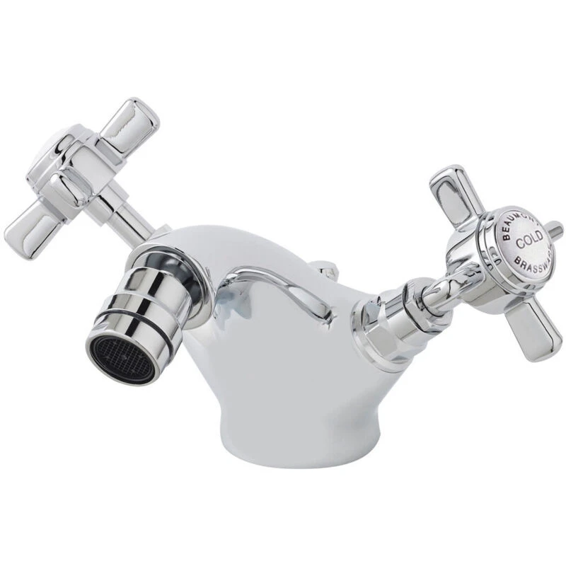 Image of NUIE Nuie - Beaumont Luxury Mono Bidet Mixer Tap with Waste Dual Handle - Chrome I306X