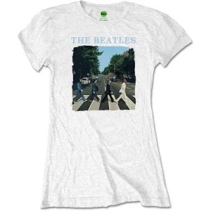 Image of The Beatles - Abbey Road & Logo Womens X-Large T-Shirt - White