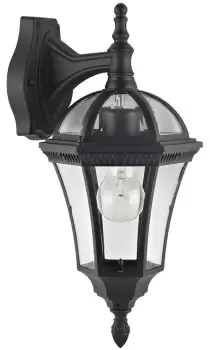 Image of Black Lantern Wall Light 240V E27
