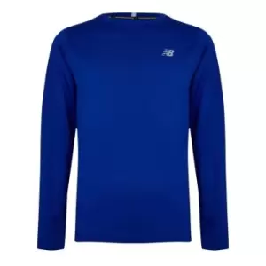 Image of New Balance Balance Core Run Long Sleeve Mens T Shirt - Blue
