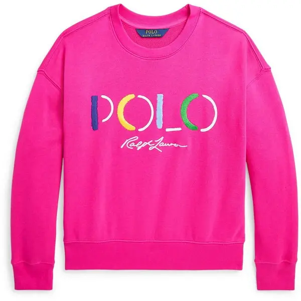 Image of Polo Ralph Lauren Logo Terry Sweatshirt Juniors - Pink 5 - 6 Years