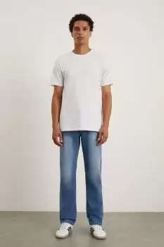 Image of Stone Wash Straight Fit Jean