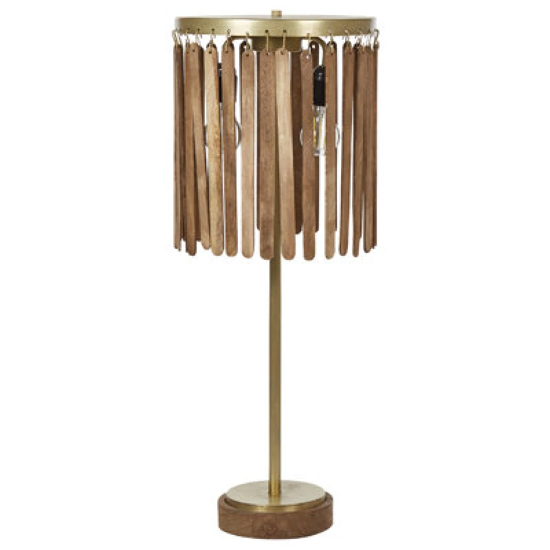 Image of Beliani Table Lamp Kaveri Mango Wood Brown