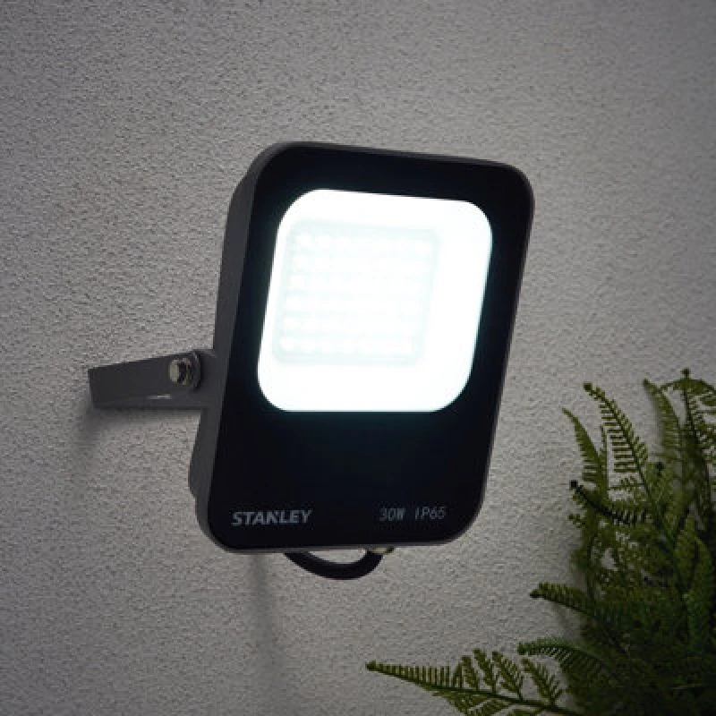 Image of Stanley Ik10 Black Mains-Powered Cool Daylight LED Without Sensor Slimline Floodlight 3300Lm