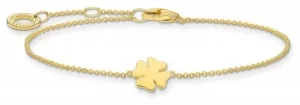 Image of Thomas Sabo 18k Yellow Gold Plated Cloverleaf Bracelet A1990 Jewellery