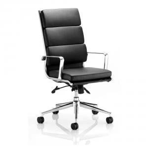 Image of Sonix Savoy Executive High Back Chair With Arms Bonded Leather Black
