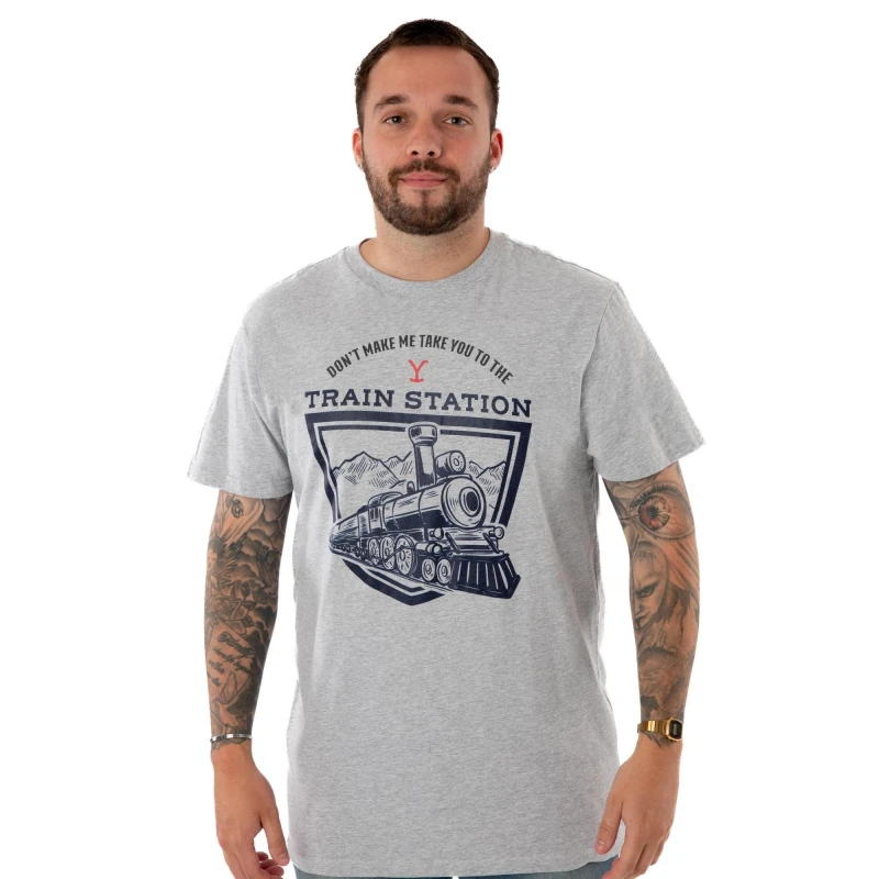 Image of Yellowstone Short Sleeved T-Shirt Grey male