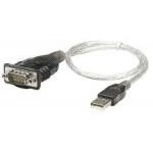 Image of Manhattan USB-A to Serial Converter cable 45cm Male to Male Serial/RS232/COM/DB9 Prolific PL-2303RA Chip Black/Silver cable Blister
