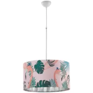 Image of Onli Flamingo Cylindrical Pendant Ceiling Light, Pink