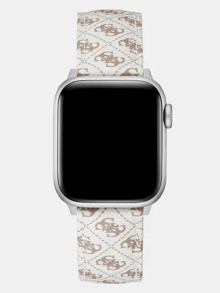Image of Guess Apple Watch All-Over Logo Strap 14954639 White