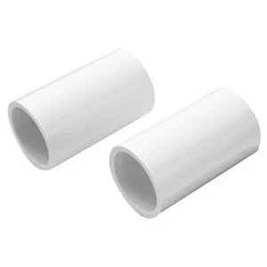 Image of MK 25mm White Trunking coupler Pack of 2