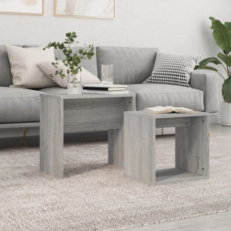 Image of VIDAXL Vidaxl - Nesting Coffee Tables 2 pcs Grey Sonoma Engineered Wood 8720286977019