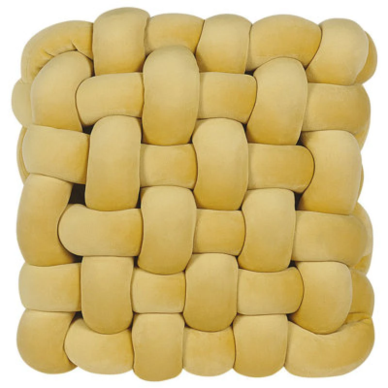 Image of Beliani Throw Cushion Sirali Velvet 30 X 30 Cm Mustard
