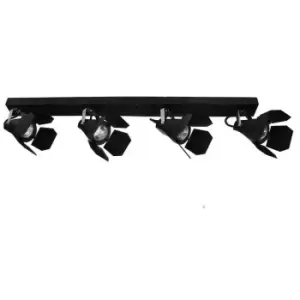 Image of Italux Milton - Modern Spotlights Black 4 Light with Black Matt Shade, GU10