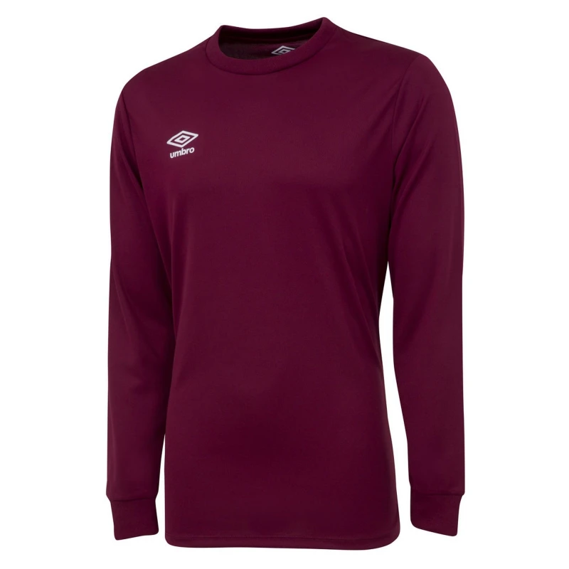 Image of Umbro Club Long-Sleeved Jersey in Burgundy Size: 11-12 Years Burgundy Unisex 11-12 Years