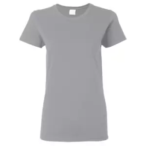 Image of Gildan Ladies/Womens Heavy Cotton Missy Fit Short Sleeve T-Shirt (L) (Sport Grey)