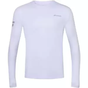 Image of Babolat Compete Crew Neck Long Sleeve T Shirt - White