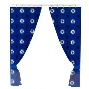 Image of Chelsea FC Official Curtains (One Size) (Blue) - Blue