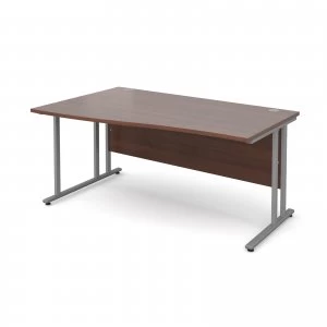 Image of Maestro 25 SL Left Hand Wave Desk 1600mm - Silver Cantilever Frame wa