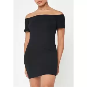 Image of Missguided Bardot Back Detail Mini Dress - Black