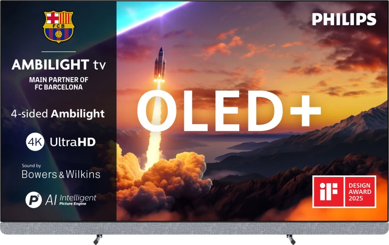 Image of Philips OLED910/12 65" 4K Ultra HD OLED Smart Google Ambilight TV [2025] - 65OLED910/12