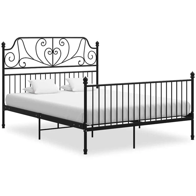 Image of VIDAXL Bed Frame without Mattress Black Metal 140x200cm Vidaxl 8720286195901