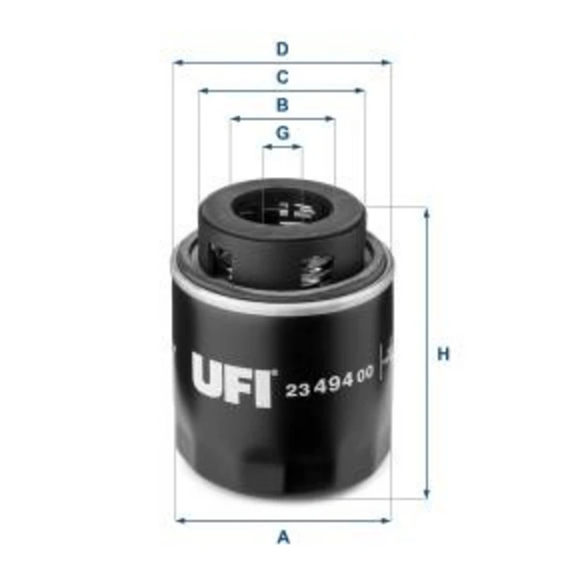 Image of UFI Oil filter Spin-on Filter 23.494.00 Engine oil filter VW,AUDI,SKODA,TOURAN (1T1, 1T2),GOLF VI (5K1),Passat Variant (3C5),GOLF PLUS (5M1, 521)
