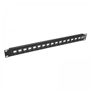 Image of Tripp Lite 16-Port 1U Rack-Mount Unshielded Blank Keystone/Multimedia
