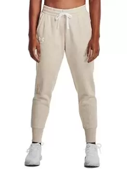 Image of Under Armour UA Rival Fleece Joggers - Stone, Size XL, Women