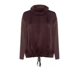 Image of French Connection Renya Cupro Mixed Media Sweatshirt - Brown