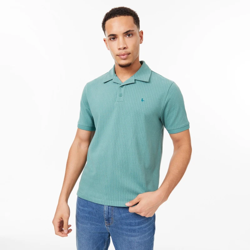 Image of Jack Wills Waffle Polo - Green Green S