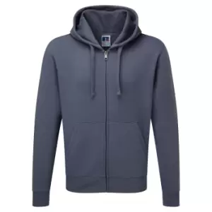Image of Russell Mens Authentic Full Zip Hooded Sweatshirt / Hoodie (M) (Convoy Grey)