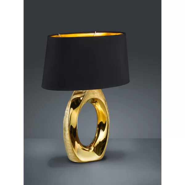 Image of Taba Modern Table Lamp with Oval Shade Gold